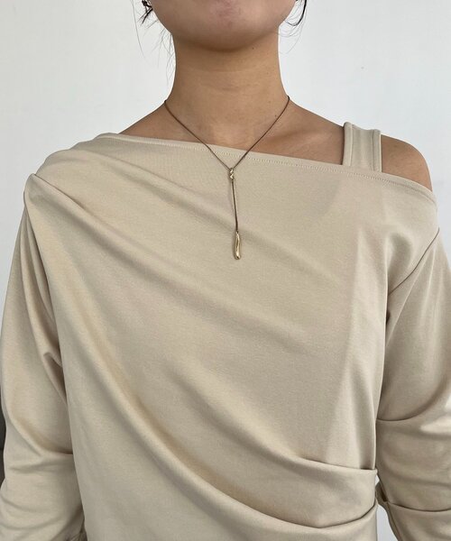 CAPRICIEUX LE'MAGE（カプリシューレマージュ）の「【低身長サイズあり】タンクSETドレープワンピース（ワンピース・レディース・グレイッシュベージュ/ブラック・PS/FREE）」の6枚目の写真