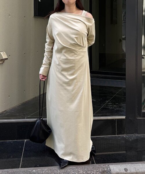 CAPRICIEUX LE'MAGE（カプリシューレマージュ）の「【低身長サイズあり】タンクSETドレープワンピース（ワンピース・レディース・グレイッシュベージュ/ブラック・PS/FREE）」の20枚目の写真