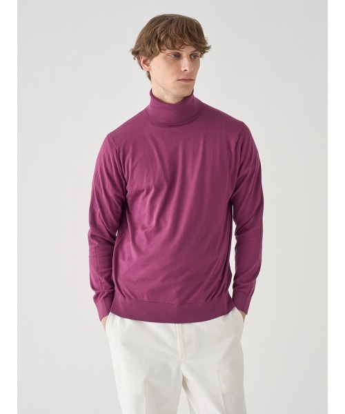 JOHN SMEDLEY(ジョンスメドレー)の「タートルネック長袖コットンニットプルオーバー(ニット/セーター・メンズ・ワインレッド・S/M/L)」の3枚目の写真