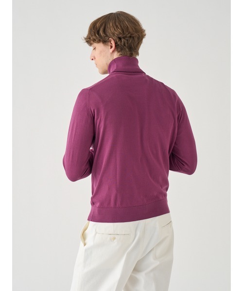 JOHN SMEDLEY(ジョンスメドレー)の「タートルネック長袖コットンニットプルオーバー(ニット/セーター・メンズ・ワインレッド・S/M/L)」の6枚目の写真