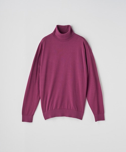 JOHN SMEDLEY(ジョンスメドレー)の「タートルネック長袖コットンニットプルオーバー(ニット/セーター・メンズ・ワインレッド・S/M/L)」の2枚目の写真
