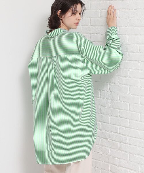 THE SHOP TK （ザ ショップ ティーケー ）の「ゆったりシルエットで体型カバー ロングシャツ（シャツ/ブラウス・レディース・ダークグリーン系2/オフホワイト/ネイビー系2・99）」の11枚目の写真