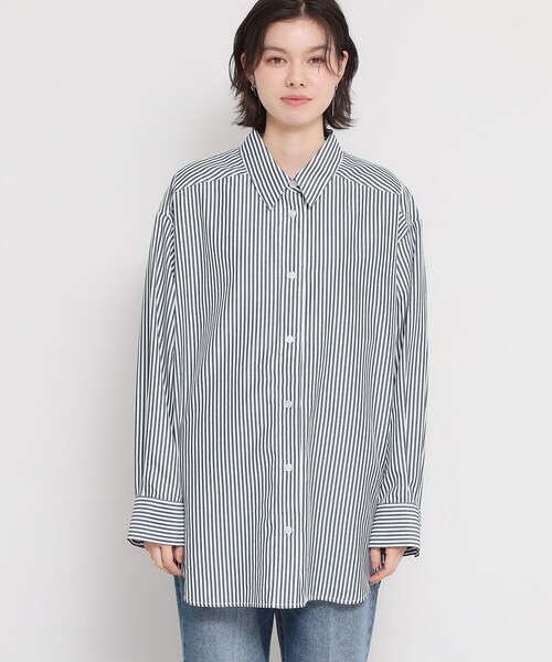 THE SHOP TK （ザ ショップ ティーケー ）の「ゆったりシルエットで体型カバー ロングシャツ（シャツ/ブラウス・レディース・ダークグリーン系2/オフホワイト/ネイビー系2・99）」の18枚目の写真