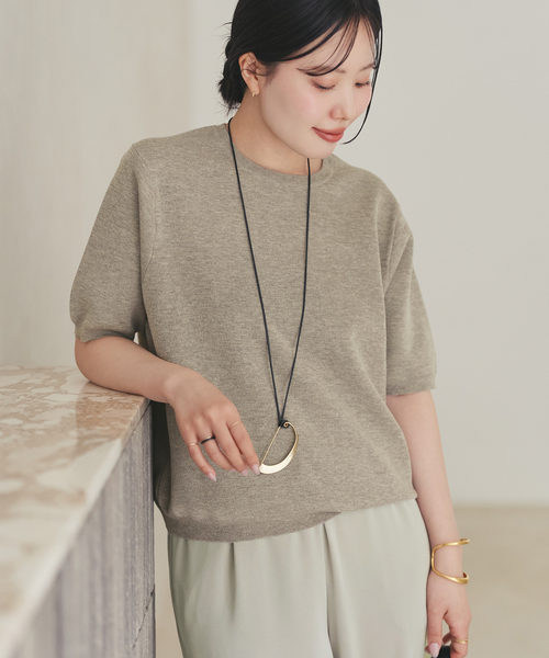 plage（プラージュ）の「《WEB限定追加》compact プルオーバー 2（ニット/セーター・レディース・チャコールグレー/ベージュ系その他・FREE）」の2枚目の写真