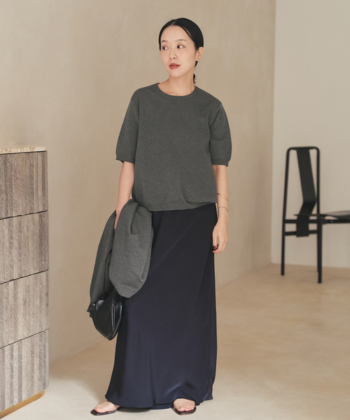 plage（プラージュ）の「《WEB限定追加》compact プルオーバー 2（ニット/セーター・レディース・チャコールグレー/ベージュ系その他・FREE）」の5枚目の写真