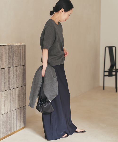 plage（プラージュ）の「《WEB限定追加》compact プルオーバー 2（ニット/セーター・レディース・チャコールグレー/ベージュ系その他・FREE）」の6枚目の写真