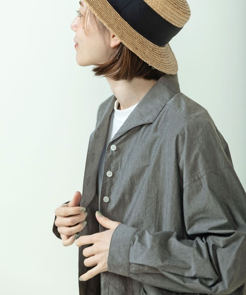 PAR ICI（パーリッシィ）の「タイプライター オブロングカラーブラウス（シャツ/ブラウス・レディース・チャコールグレー/サックスブルー/ストライプ・FREE）」の22枚目の写真