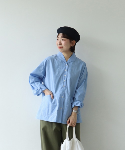 PAR ICI（パーリッシィ）の「タイプライター オブロングカラーブラウス（シャツ/ブラウス・レディース・チャコールグレー/サックスブルー/ストライプ・FREE）」の18枚目の写真