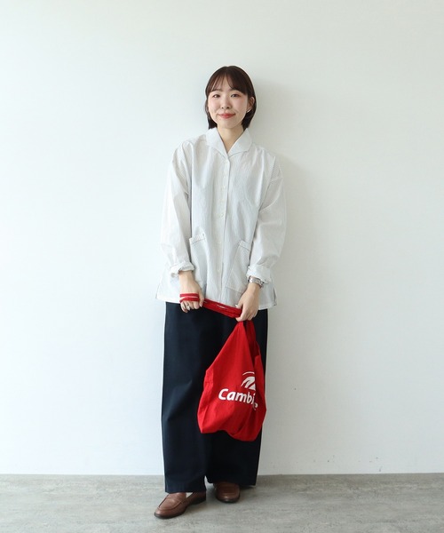 PAR ICI（パーリッシィ）の「タイプライター オブロングカラーブラウス（シャツ/ブラウス・レディース・チャコールグレー/サックスブルー/ストライプ・FREE）」の7枚目の写真