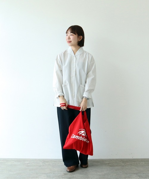PAR ICI（パーリッシィ）の「タイプライター オブロングカラーブラウス（シャツ/ブラウス・レディース・チャコールグレー/サックスブルー/ストライプ・FREE）」の8枚目の写真