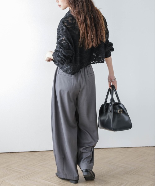 AMELY(エミリー)の「シアージャガード ショート丈シャツ(シャツ/ブラウス・レディース・ブラック/アイボリー・フリー)」の20枚目の写真
