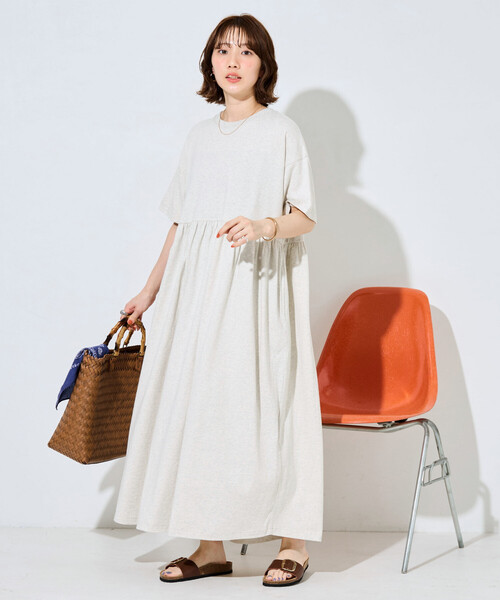 FREAK'S STORE(フリークスストア)の「限定展開 ウエストギャザー 切り替え 半袖 ワンピース(ワンピース・レディース・ネイビー/ナチュラル/グリーン/ブラウン/ライトグレー/ブラック・MEDIUM/SMALL)」の18枚目の写真