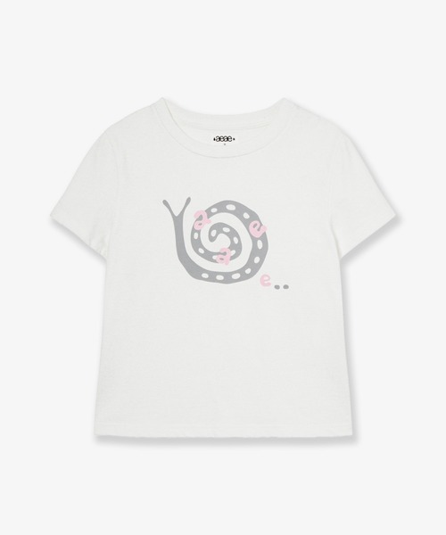 aeae(エーイーエーイー)の「SNAIL T-SHIRTS(Tシャツ/カットソー・レディース・ホワイト/チャコールグレー・FREE)」の1枚目の写真