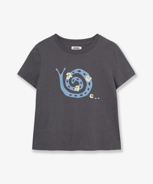 aeae(エーイーエーイー)の「SNAIL T-SHIRTS(Tシャツ/カットソー・レディース・ホワイト/チャコールグレー・FREE)」の2枚目の写真