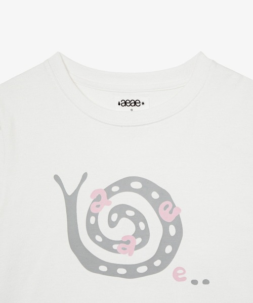 aeae(エーイーエーイー)の「SNAIL T-SHIRTS(Tシャツ/カットソー・レディース・ホワイト/チャコールグレー・FREE)」の4枚目の写真