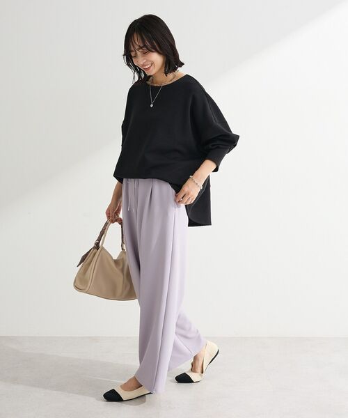 Green　Parks（グリーンパークス）の「袖スリットカットプルオーバー（Tシャツ/カットソー・レディース・ブラック/グリーン/グレイッシュベージュ/オフホワイト・FREE）」の8枚目の写真