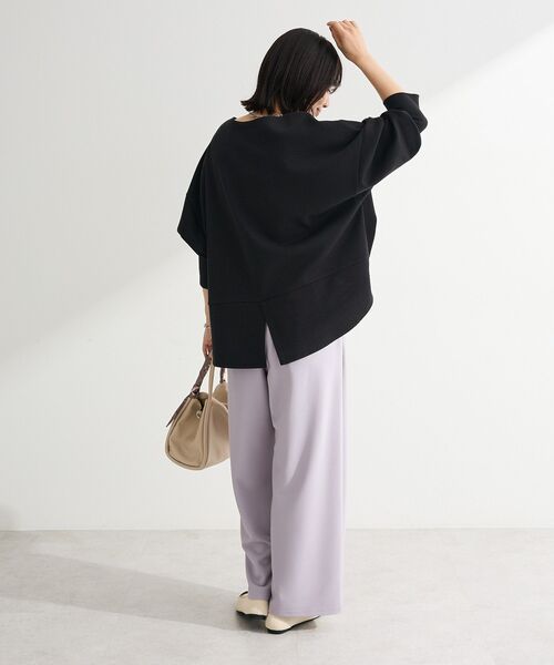 Green　Parks（グリーンパークス）の「袖スリットカットプルオーバー（Tシャツ/カットソー・レディース・ブラック/グリーン/グレイッシュベージュ/オフホワイト・FREE）」の9枚目の写真