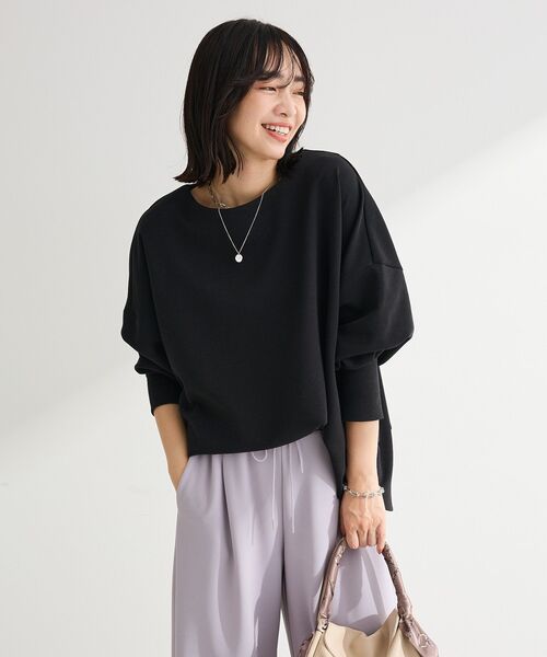 Green　Parks（グリーンパークス）の「袖スリットカットプルオーバー（Tシャツ/カットソー・レディース・ブラック/グリーン/グレイッシュベージュ/オフホワイト・FREE）」の10枚目の写真