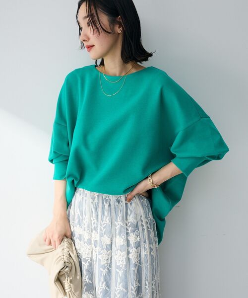 Green　Parks（グリーンパークス）の「袖スリットカットプルオーバー（Tシャツ/カットソー・レディース・ブラック/グリーン/グレイッシュベージュ/オフホワイト・FREE）」の15枚目の写真