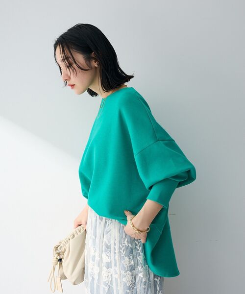 Green　Parks（グリーンパークス）の「袖スリットカットプルオーバー（Tシャツ/カットソー・レディース・ブラック/グリーン/グレイッシュベージュ/オフホワイト・FREE）」の16枚目の写真