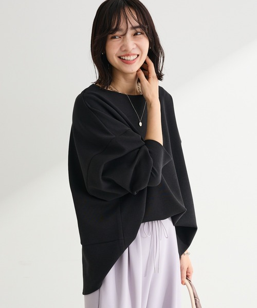 Green　Parks（グリーンパークス）の「袖スリットカットプルオーバー（Tシャツ/カットソー・レディース・ブラック/グリーン/グレイッシュベージュ/オフホワイト・FREE）」の3枚目の写真