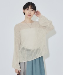 SUGARROSE和紙混袖ボリュームニット