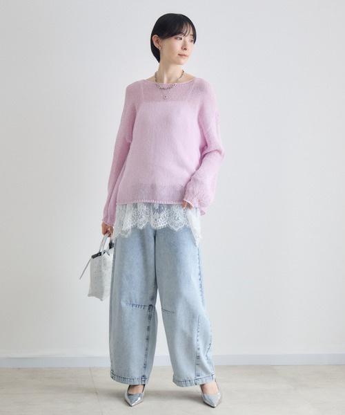 Paradise Picnic（パラダイスピクニック）の「SUGARROSE和紙混袖ボリュームニット（ニット/セーター・レディース・ブラウン/ピンク/アイボリー・FREE）」の10枚目の写真