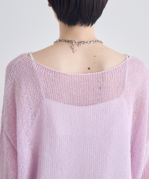 Paradise Picnic（パラダイスピクニック）の「SUGARROSE和紙混袖ボリュームニット（ニット/セーター・レディース・ブラウン/ピンク/アイボリー・FREE）」の17枚目の写真