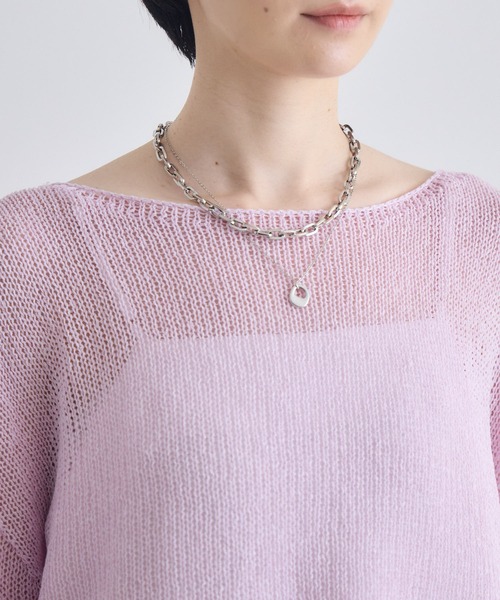 Paradise Picnic（パラダイスピクニック）の「SUGARROSE和紙混袖ボリュームニット（ニット/セーター・レディース・ブラウン/ピンク/アイボリー・FREE）」の12枚目の写真