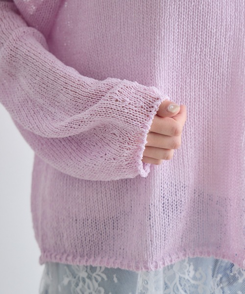 Paradise Picnic（パラダイスピクニック）の「SUGARROSE和紙混袖ボリュームニット（ニット/セーター・レディース・ブラウン/ピンク/アイボリー・FREE）」の15枚目の写真