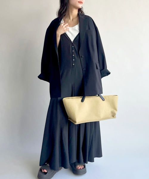 SLOBE IENA（スローブイエナ）の「フィブリルキャミワンピース（ワンピース・レディース・カーキ/ブラック・FREE）」の2枚目の写真