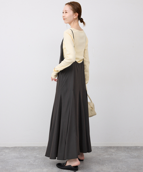 SLOBE IENA（スローブイエナ）の「フィブリルキャミワンピース（ワンピース・レディース・カーキ/ブラック・FREE）」の8枚目の写真