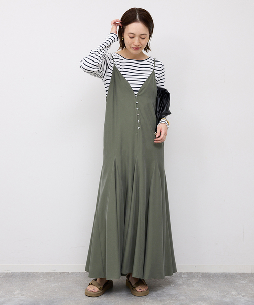 SLOBE IENA（スローブイエナ）の「フィブリルキャミワンピース（ワンピース・レディース・カーキ/ブラック・FREE）」の11枚目の写真