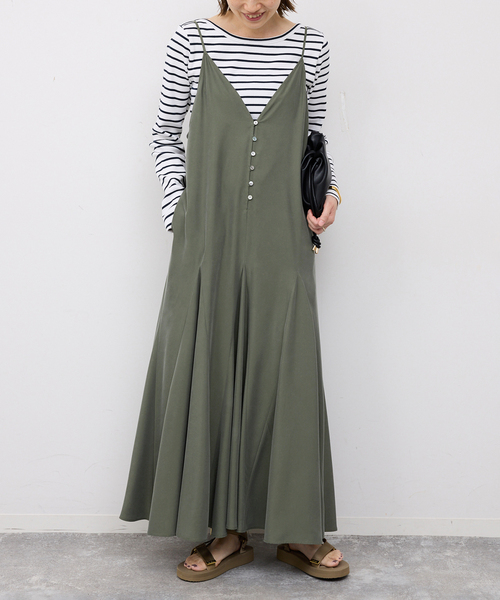 SLOBE IENA（スローブイエナ）の「フィブリルキャミワンピース（ワンピース・レディース・カーキ/ブラック・FREE）」の13枚目の写真