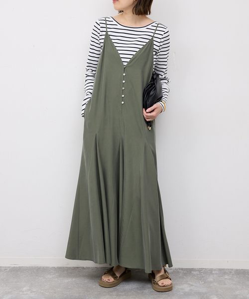 SLOBE IENA（スローブイエナ）の「フィブリルキャミワンピース（ワンピース・レディース・カーキ/ブラック・FREE）」の14枚目の写真