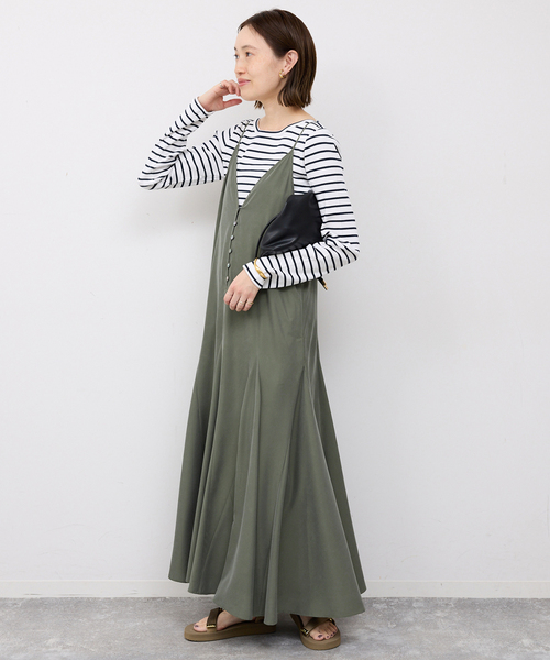 SLOBE IENA（スローブイエナ）の「フィブリルキャミワンピース（ワンピース・レディース・カーキ/ブラック・FREE）」の17枚目の写真
