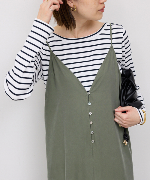 SLOBE IENA（スローブイエナ）の「フィブリルキャミワンピース（ワンピース・レディース・カーキ/ブラック・FREE）」の19枚目の写真