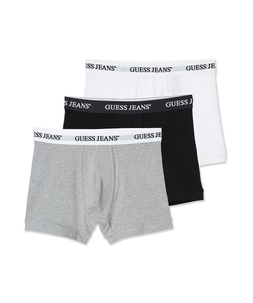 GUESS JEANS(ゲスジーンズ)の「GUESS JEANS/ゲスジーンズ GJ 3 PACK BOXER BRIEF 3Pセット エラスティックバンド ボクサーパンツ 2026年 夏 夏服(ボクサーパンツ・メンズ・ブラック/マルチ・S/L/M)」の1枚目の写真