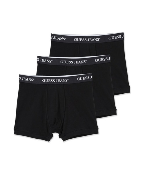GUESS JEANS(ゲスジーンズ)の「GUESS JEANS/ゲスジーンズ GJ 3 PACK BOXER BRIEF 3Pセット エラスティックバンド ボクサーパンツ 2026年 夏 夏服(ボクサーパンツ・メンズ・ブラック/マルチ・S/L/M)」の2枚目の写真