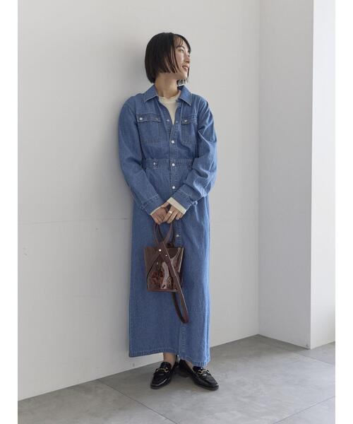 Te chichi(テチチ)の「ウエストマークデニムシャツワンピース(ワンピース・レディース・ブルー/ネイビー・F)」の3枚目の写真