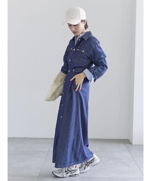 Te chichi(テチチ)の「ウエストマークデニムシャツワンピース(ワンピース・レディース・ブルー/ネイビー・F)」の5枚目の写真