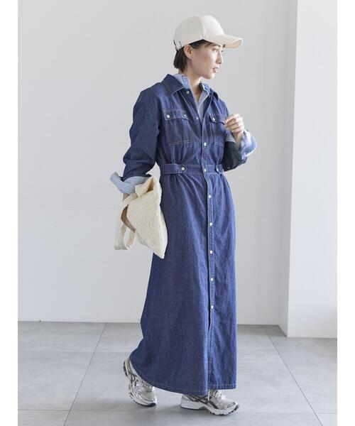 Te chichi(テチチ)の「ウエストマークデニムシャツワンピース(ワンピース・レディース・ブルー/ネイビー・F)」の9枚目の写真
