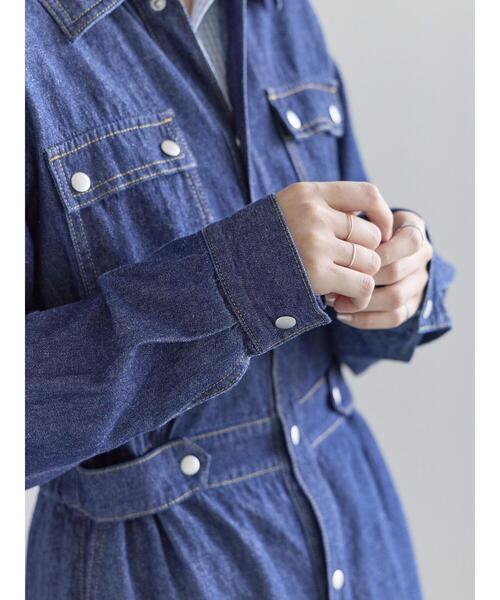 Te chichi(テチチ)の「ウエストマークデニムシャツワンピース(ワンピース・レディース・ブルー/ネイビー・F)」の11枚目の写真