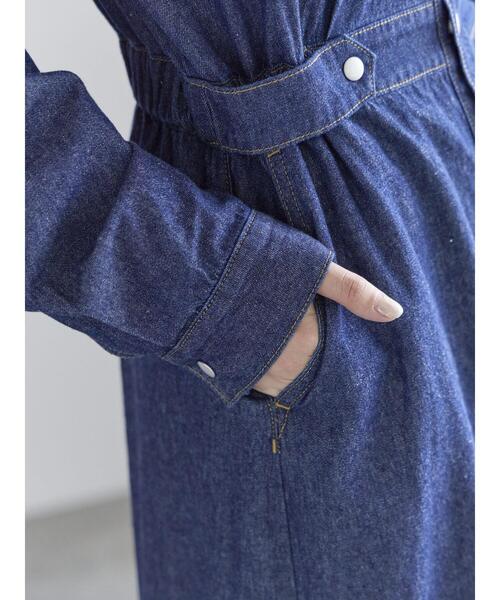 Te chichi(テチチ)の「ウエストマークデニムシャツワンピース(ワンピース・レディース・ブルー/ネイビー・F)」の12枚目の写真