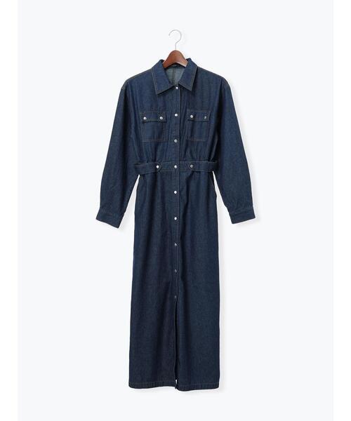 Te chichi(テチチ)の「ウエストマークデニムシャツワンピース(ワンピース・レディース・ブルー/ネイビー・F)」の13枚目の写真