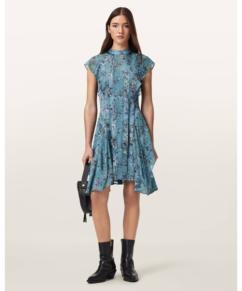 FLEUR PRINTED ASYMMETRIC MINI DRESS | FLEUR プリント