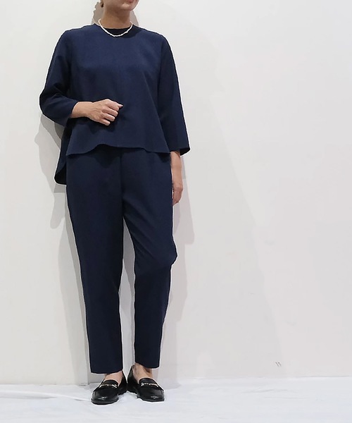 vent blanc(ヴァンブラン)の「denicher デニシェ Naturemier ラウンドネックブラウス(シャツ/ブラウス・レディース・ネイビー/ブラック/アイボリー・FREE)」の5枚目の写真