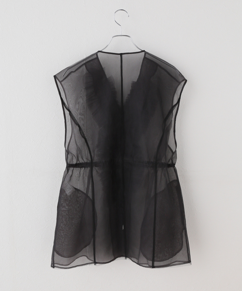 IENA(イエナ)の「MARGE/マージ TULLE GILET ジレ 1011-0102-632(その他アウター・レディース・ブラック/グレー・FREE)」の3枚目の写真