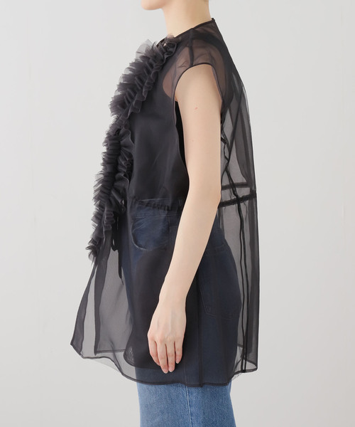 IENA(イエナ)の「MARGE/マージ TULLE GILET ジレ 1011-0102-632(その他アウター・レディース・ブラック/グレー・FREE)」の13枚目の写真