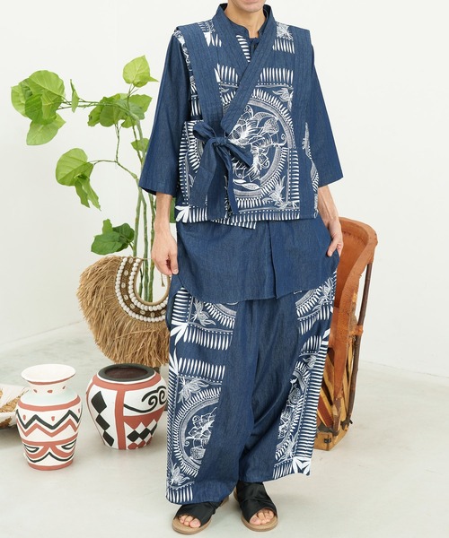 チャイハネ（チャイハネ）の「【チャイハネ】マナリカMEN'Sデニムベスト（ベスト・メンズ・ライトインディゴブルー/インディゴブルー・FREE）」の9枚目の写真